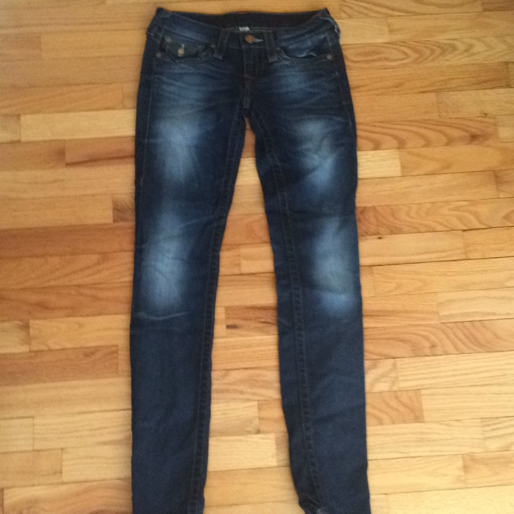 True Religion vintage skinny jeans with flaps
